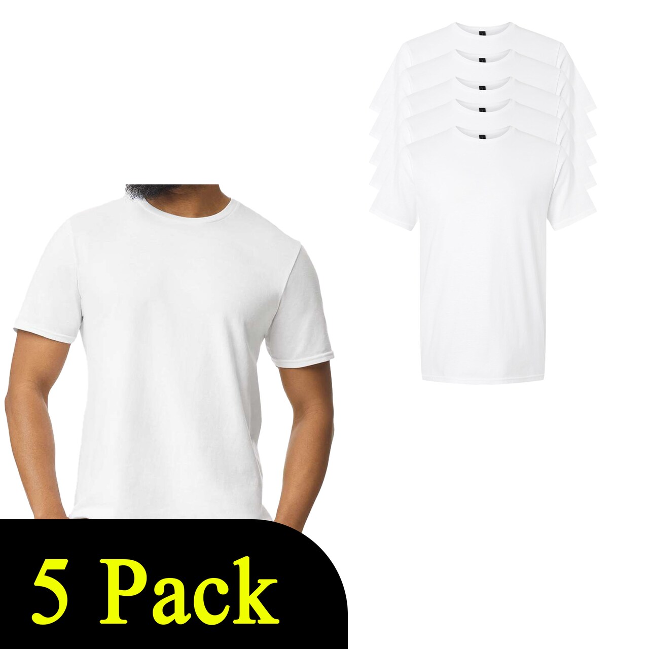 Gildan Softstyle Short Sleeve T-Shirt Blanks for Crafting, White Crewneck Tee